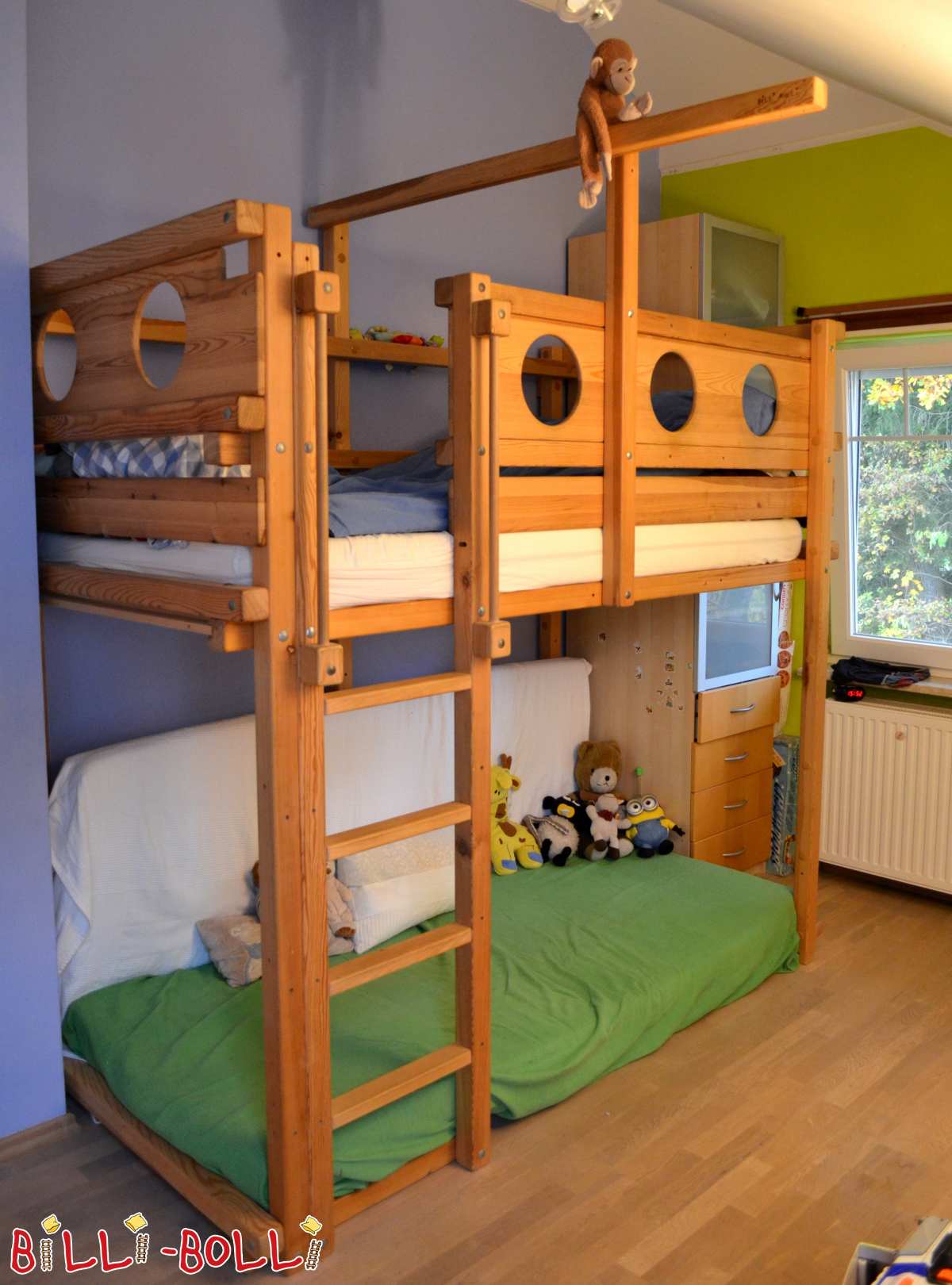 Mitwachsendes Schiff-Hochbett 100x200 aus Kiefer in Ottobrunn (Kategorie: Hochbett gebraucht)