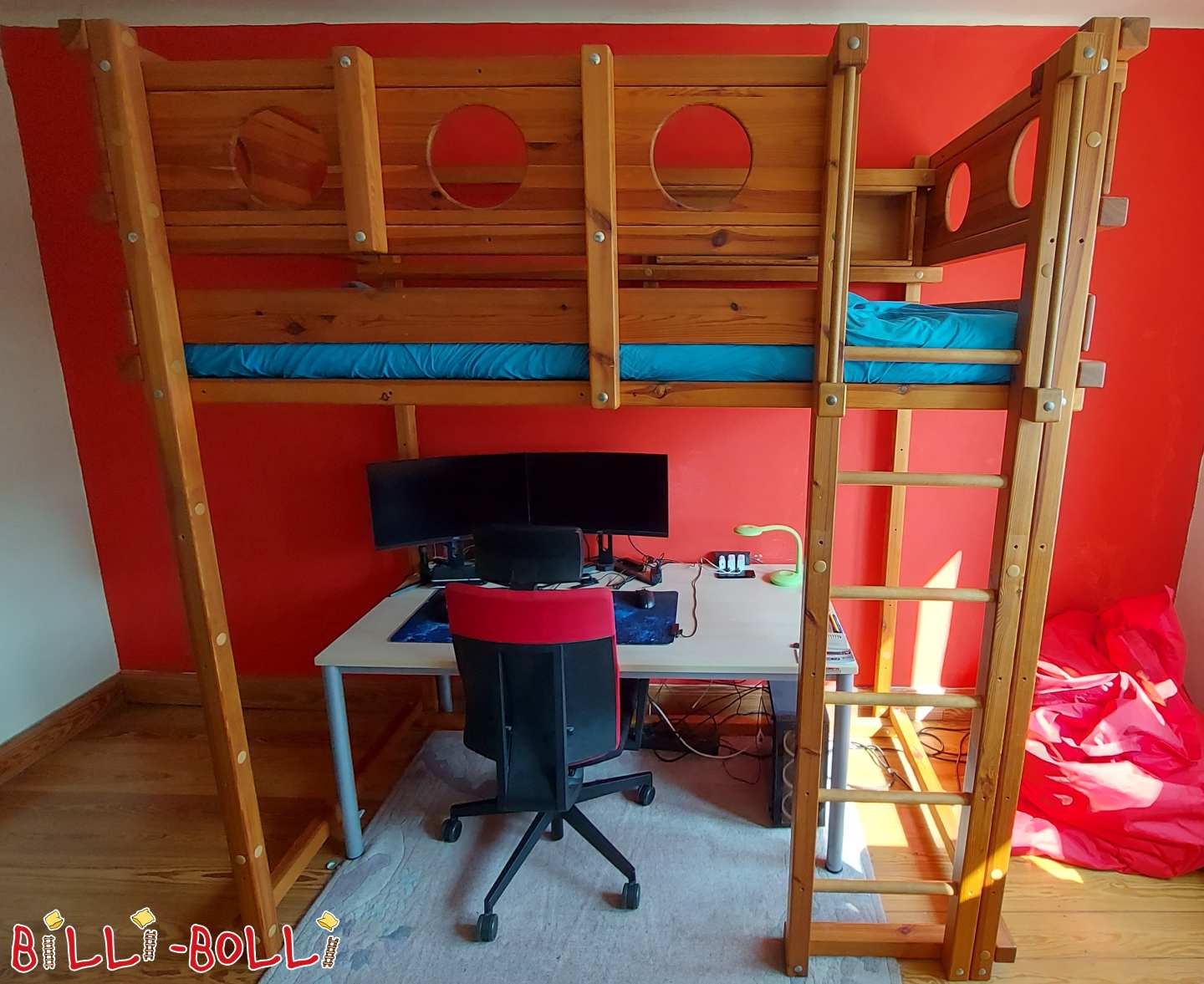 Mitwachsendes Studenten-Hochbett mit Kojenbrettern in Hamburg (Kategorie: Studenten-Hochbett gebraucht)