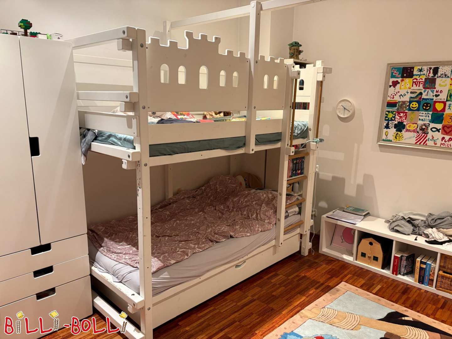 Ritterburg Etagenbett 200x100 cm weiß lackiert (Kategorie: Zubehör/Erweiterungsteile gebraucht)