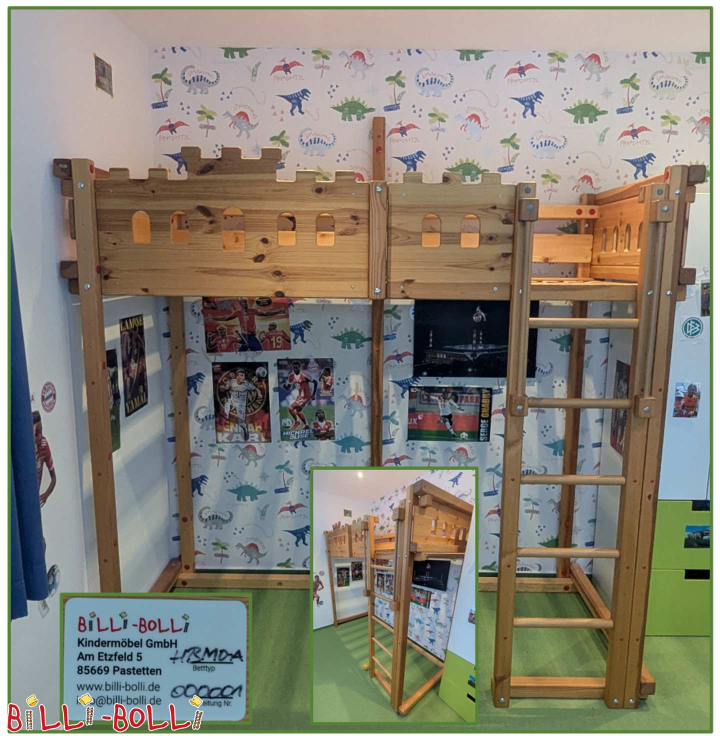 Ritterburg Hochbett, mitwachsend – Kiefer unbehandelt (Kategorie: Hochbett mitwachsend gebraucht)