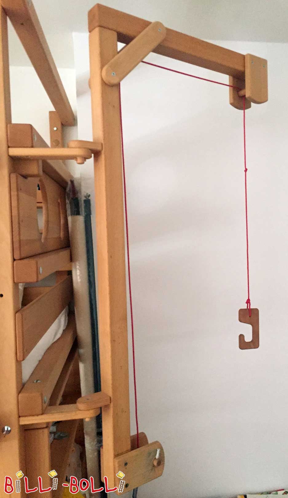 Rutsche mit Rutschenturm, Spielkran - Buche geölt-gewachst (Rutsche für Hochbett)