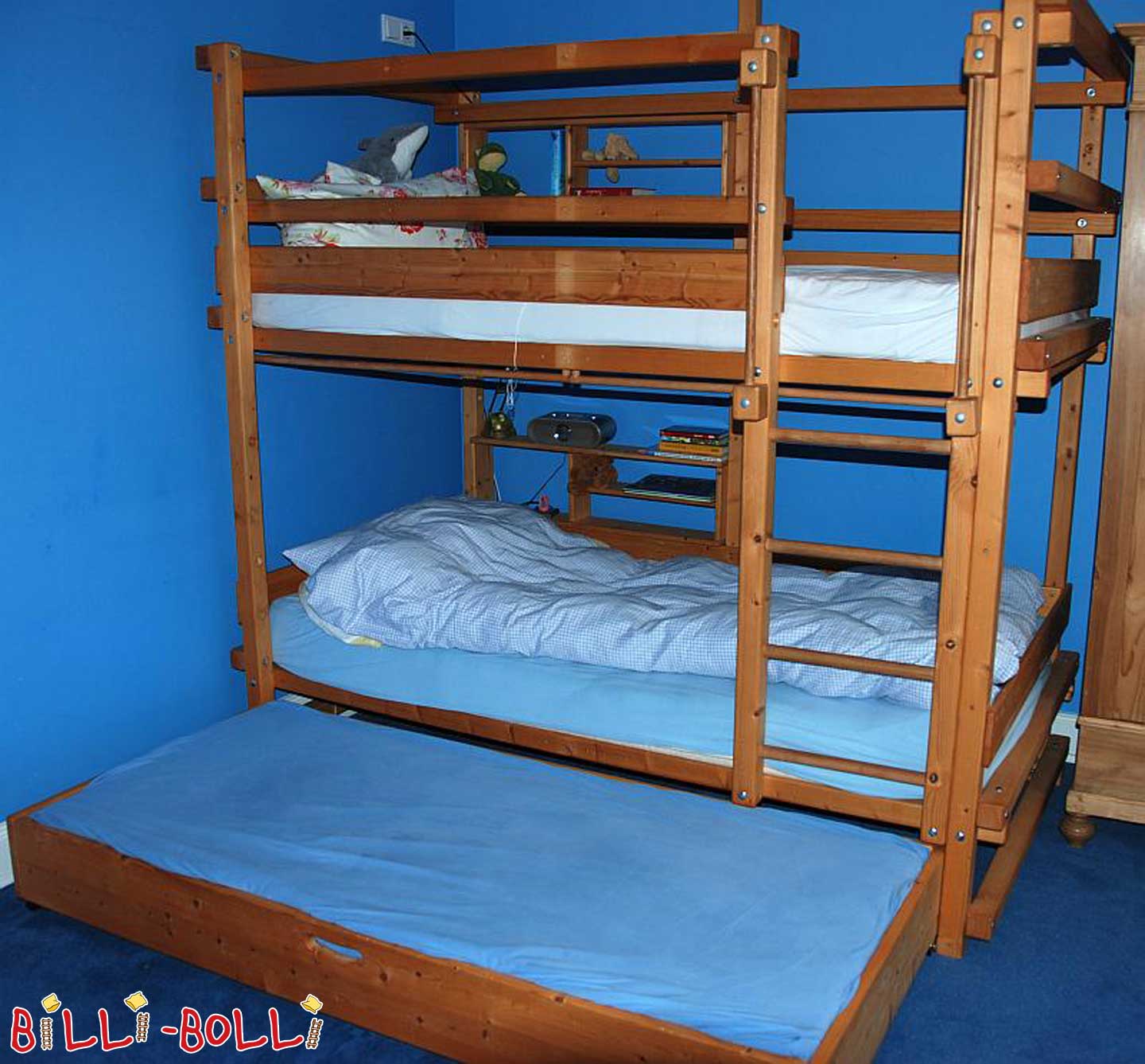 Billi Bolli Stockbett 'Pirat' mit Bettkastenbett (Kategorie: Kinderbett gebraucht)
