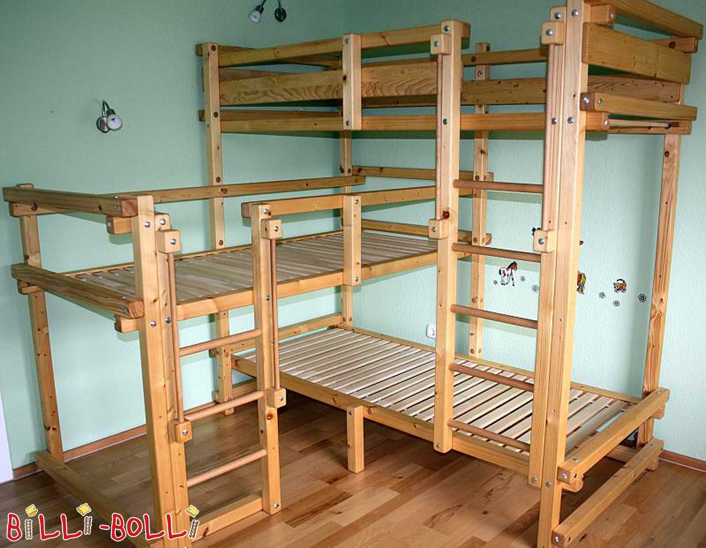 Dreier-Bett-über-Eck (Etagenbett) (Kategorie: Etagenbett gebraucht)