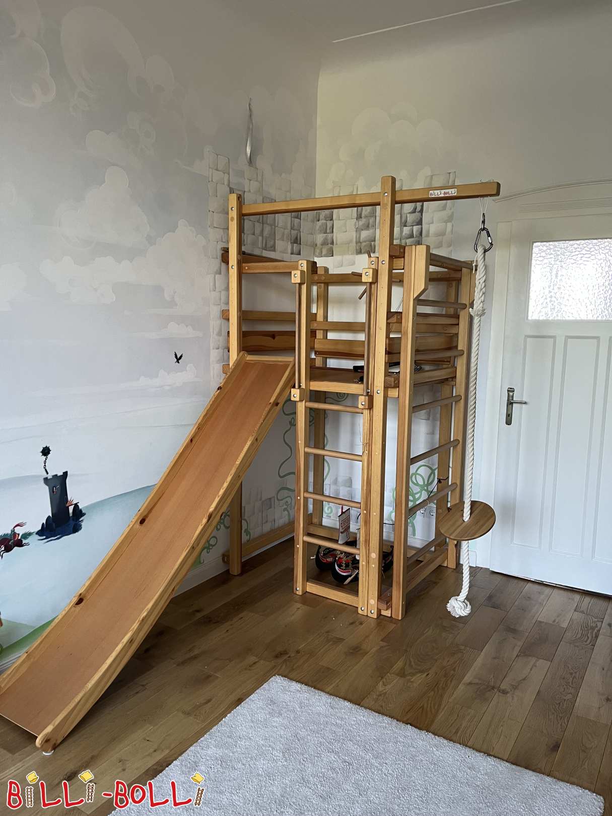 Spielturm Kiefer geölt mit Rutsche und Schaukel (Kategorie: Kindermöbel gebraucht)