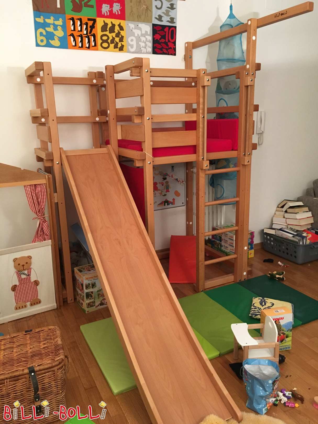 Spielturm mit Rutschenturm und Rutsche buche geölt-gewachst (Kategorie: Zubehör/Erweiterungsteile gebraucht)