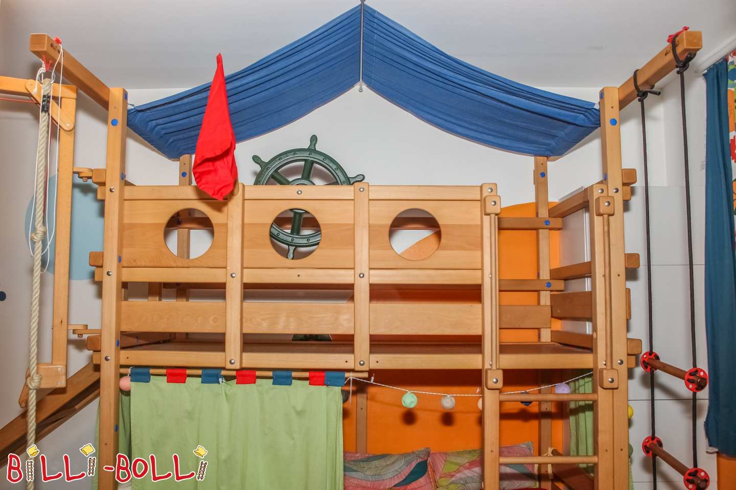 Stockbett/Spielbett mit Rutsche nahe Wien (Liegefläche 90x200) (Kategorie: Hochbett gebraucht)