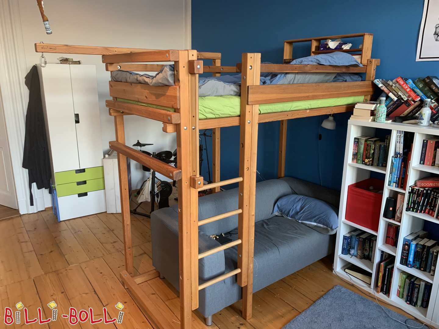 Studenten/Jugendhochbett 90x200 mit Regal (Kategorie: Jugend-Hochbett gebraucht)