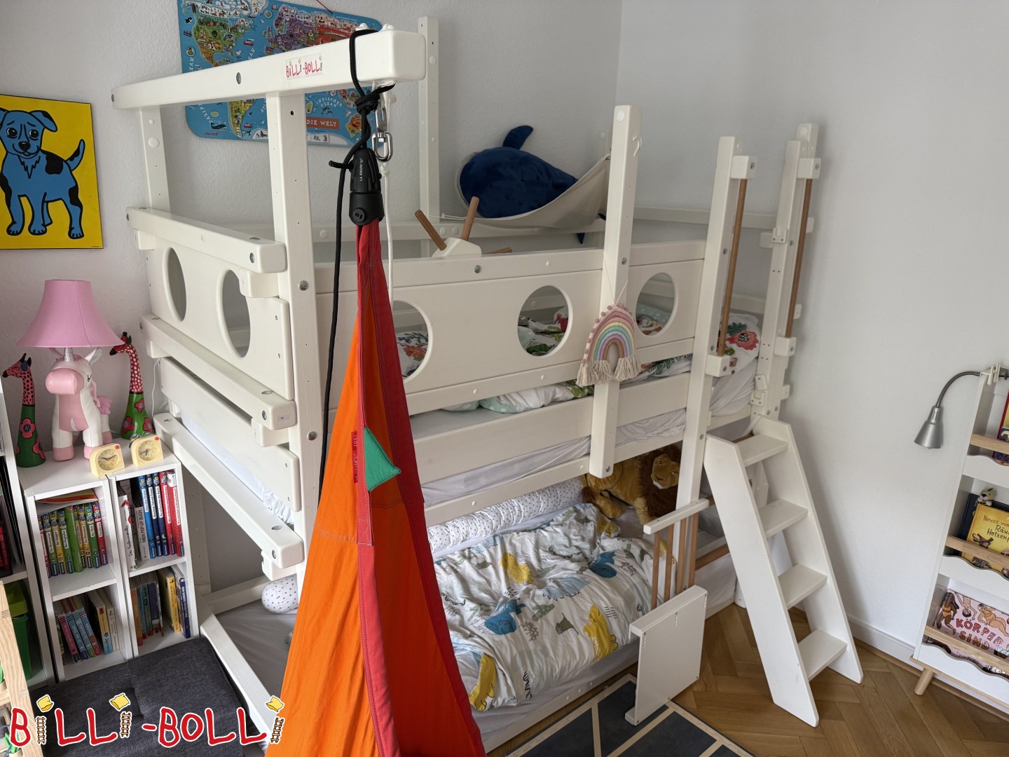 Weiß lackiertes Etagenbett mit 2 Betten 90x200 cm (Kategorie: Etagenbett gebraucht)