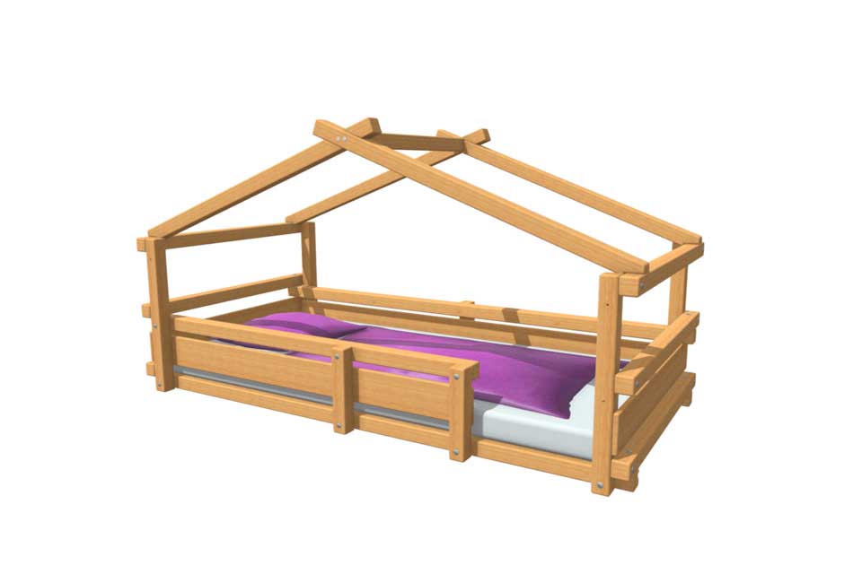 Bodenbett mit Dach (Hausbett)