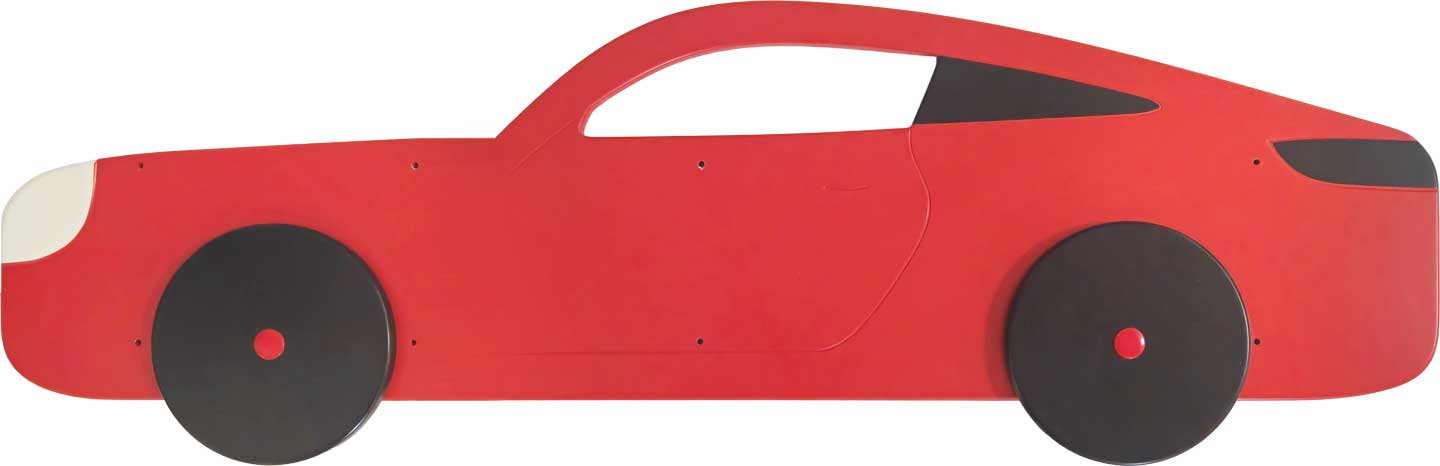 Autobett: das Hochbett oder Etagenbett mit Rennauto-Deko (Themenbretter)